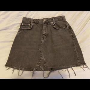 BDG Notched Black Denim Mini Skirt